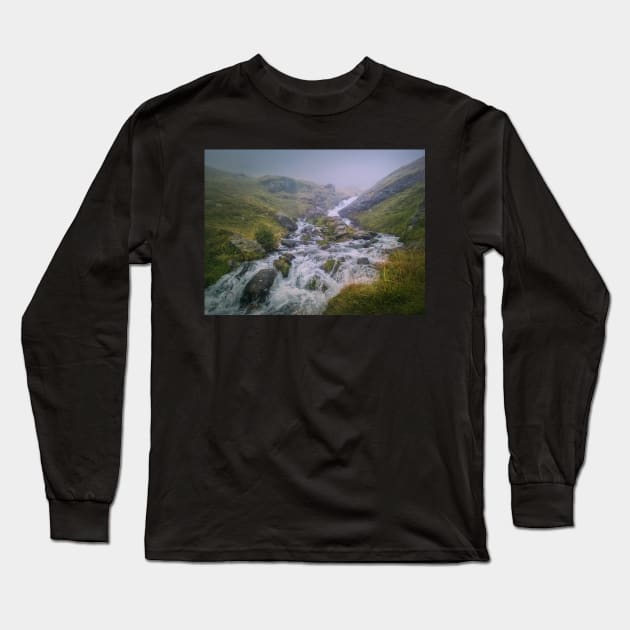 Fast mountain stream Long Sleeve T-Shirt by psychoshadow